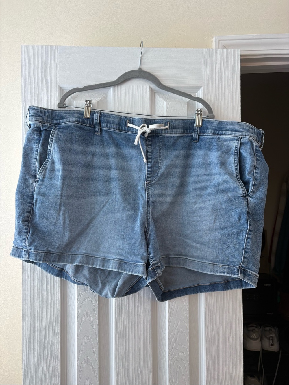 torrid Light Blue Drawstring Denim Shorts